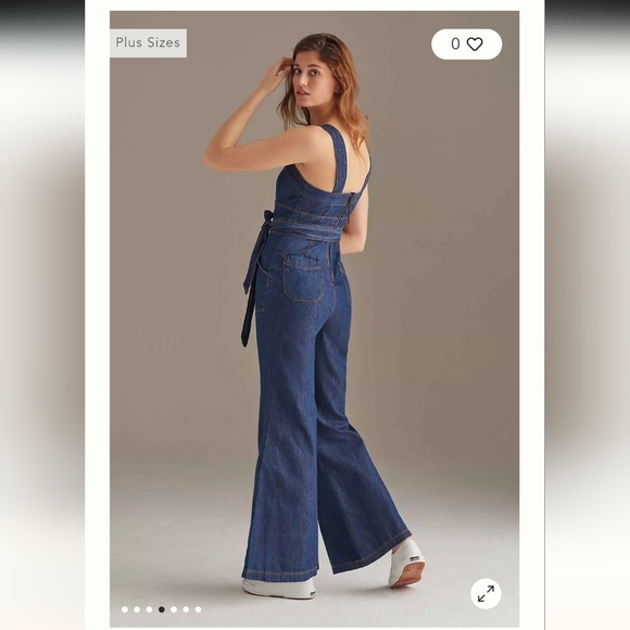 Anthropologie Pilcro Flared Denim Jumpsuit Size 4 - Picture 16 of 17